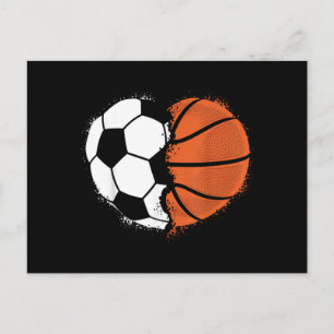 Herz Sport Fußball Basketball Ball Liebhaber Valen Postkarte
