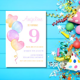 Herz Star Colorful Balloon Kindergeburtstag Einladung