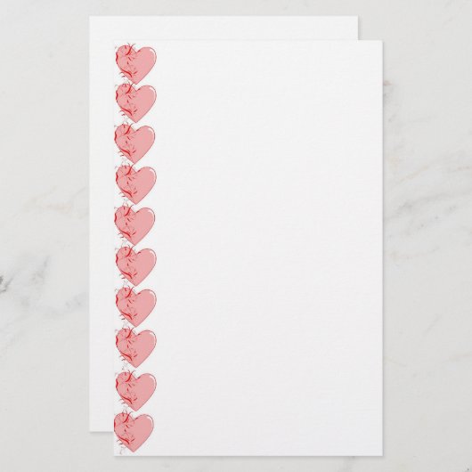 Herz stationär briefpapier (Vorne/Hinten)