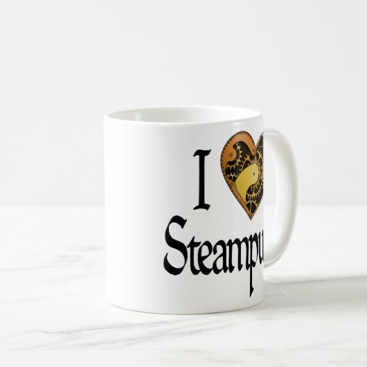 Herz Steampunk Kaffeetasse (VorderseiteRechts)