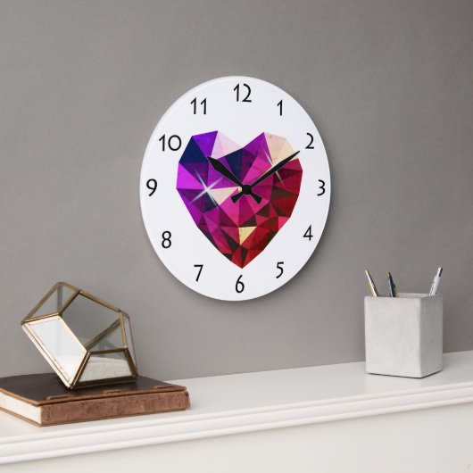 Herz-Stein-Wanduhr Große Wanduhr (Büro)