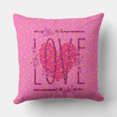 Herz & Sterne Liebe Text Niedlich Pink & Girl Kissen (Rückseite)