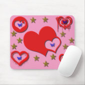 Herz, Sterne, Schmetterlingsmousepad Mousepad (Mit Mouse)