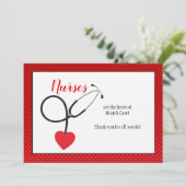Herz Stethoscope Dankeschön Karte (Stehend Vorderseite)