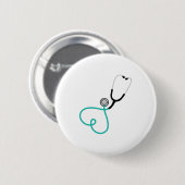 Herz-Stethoskop Button (Vorne & Hinten)