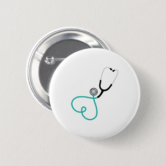 Herz-Stethoskop Button (Vorne & Hinten)