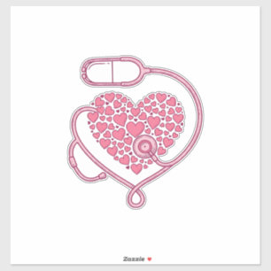 Herz Stethoskop Medizin Liebe Vektor-Shirt-Design Aufkleber