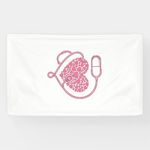Herz Stethoskop Medizin Liebe Vektor-Shirt-Design Banner