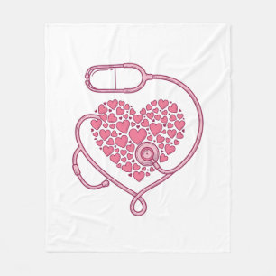 Herz Stethoskop Medizin Liebe Vektor-Shirt-Design Fleecedecke
