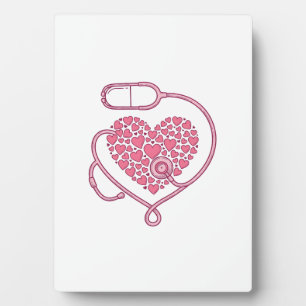 Herz Stethoskop Medizin Liebe Vektor-Shirt-Design Fotoplatte