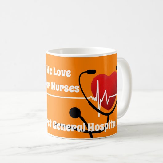 Herz, Stethoskop u. ECG Krankenschwestern Kaffeetasse (VorderseiteRechts)