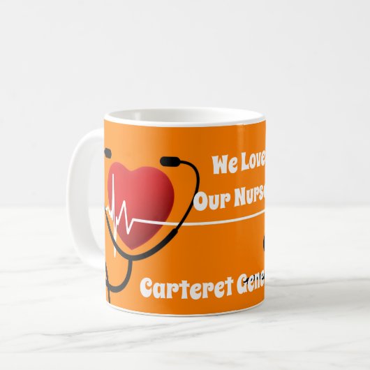 Herz, Stethoskop u. ECG Krankenschwestern Kaffeetasse (Vorderseite Links)