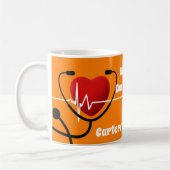 Herz, Stethoskop u. ECG Krankenschwestern Kaffeetasse (Links)
