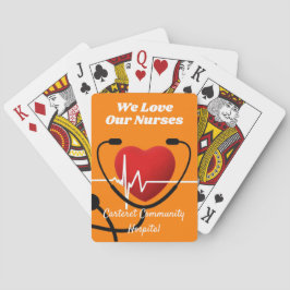 Herz, Stethoskop und EKG-Krankenschwestern Spielkarten