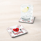 Herz-Stich-Tanzdesign Getränkeuntersetzer (Rechte Seite)