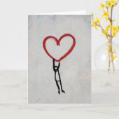 HERZ & STICK MAN GRAFFITI WURDE ART KARTE (Gelbe Blume)