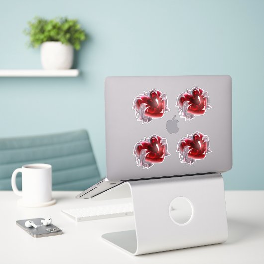 Herz-Sticker Aufkleber (Laptop auf Schreibtisch)