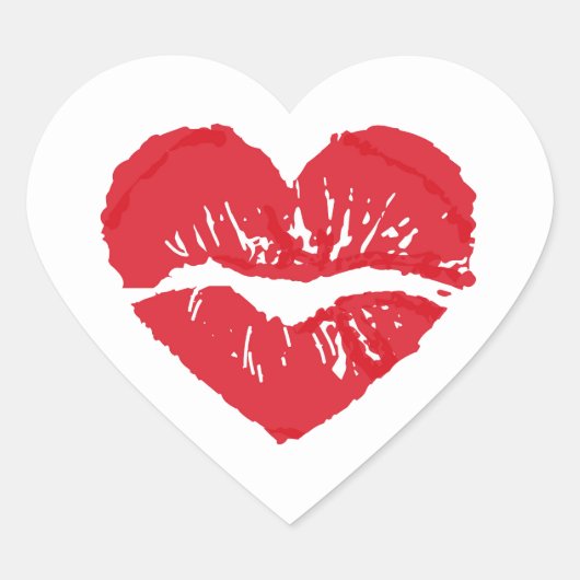 Herz Sticker Kuss (Vorderseite)