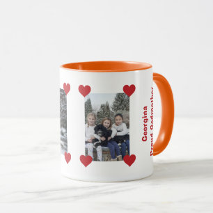 Herz-Stolz-Godmutter-Liebe Persönliche Foto Name Tasse