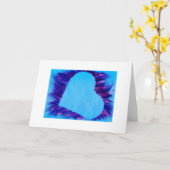Herz strahlend blau2 karte (Gelbe Blume)