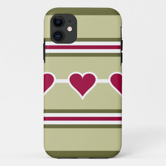 Herz & Streifen iPhone 5 Case-Mate Hülle (Rückseite)