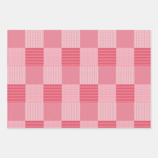 Herz, Streifen und Umschlagpapier Geschenkpapier Set (Vorderseite 3)