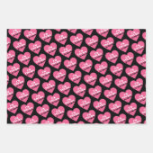 Herz, Streifen und Umschlagpapier Geschenkpapier Set (Vorderseite 2)