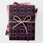 Herz, Streifen und Umschlagpapier Geschenkpapier Set (Beispiel)