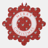 HERZ STRICK Snowflake Papier Ornament Karte (Rückseite)