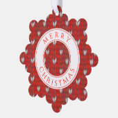 HERZ STRICK Snowflake Papier Ornament Karte (Linke Ecke)
