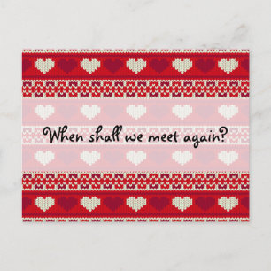 Herz strickt nahtloses Muster 1 + Ihre Ideen Postkarte