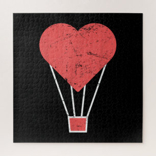 Herz Süßer Heißluftballon Puzzle