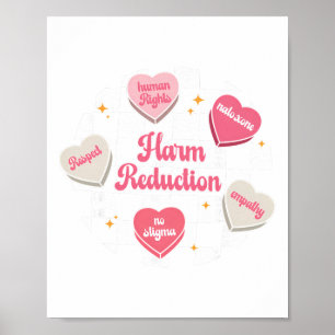 Herz Süßigkeiten Schadensbegrenzung Überdosisbewus Poster