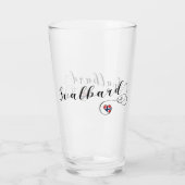 Herz-Svalbard-Flagge, Spitzbergen, Norwegen Glas (Rückseite)