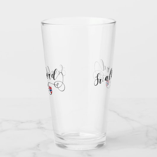 Herz-Svalbard-Flagge, Spitzbergen, Norwegen Glas (Rechts)