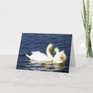 Herz-Swans-Karte Feiertagskarte