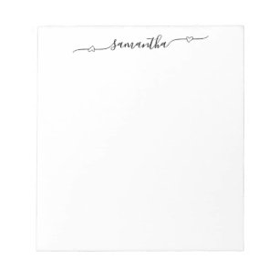 Herz Swash Signatur Name Notizblock