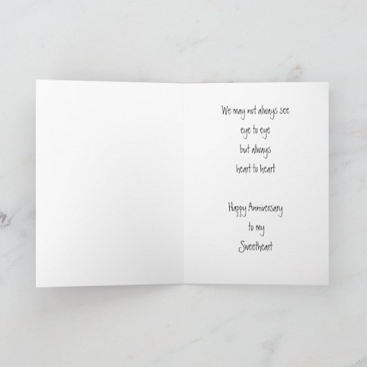 Herz Sweetheart Jubiläumskatze Tier Karte (Innenseite)