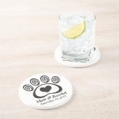 Herz & Swirl Paw Print Stone Untersetzer Hochzeits (Seite)