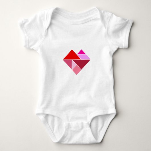 Herz Tangram Baby Strampler (Vorderseite)