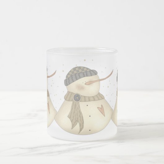 Herz-Tasse Weihnachten Snowmans Mattglastasse (Mittel)