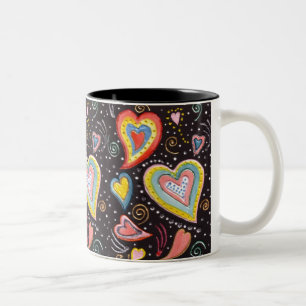 Herz-Tasse Zweifarbige Tasse