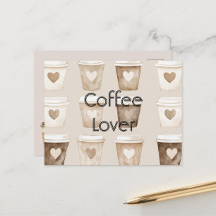 Herz-Tassen für Kaffee mit Sahne Postkarte