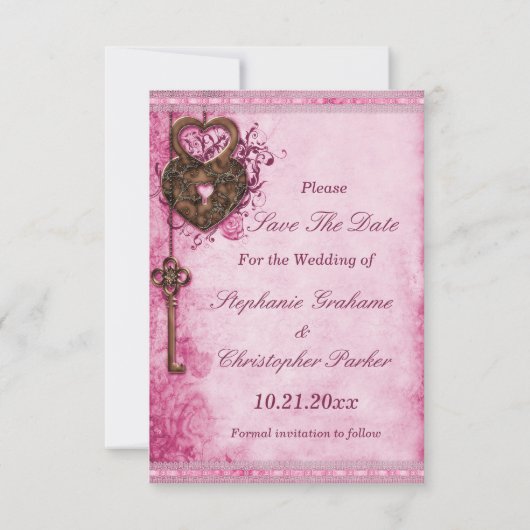 Herz-Taste & Knopfdruck Hochzeit speichern das Dat Save The Date (Rückseite)