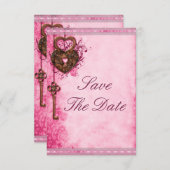Herz-Taste & Knopfdruck Hochzeit speichern das Dat Save The Date (Vorne/Hinten)