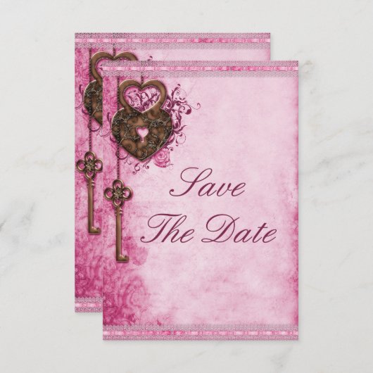 Herz-Taste & Knopfdruck Hochzeit speichern das Dat Save The Date (Vorne/Hinten)