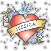 Herz Tattoo Aufkleber (Vorderseite)