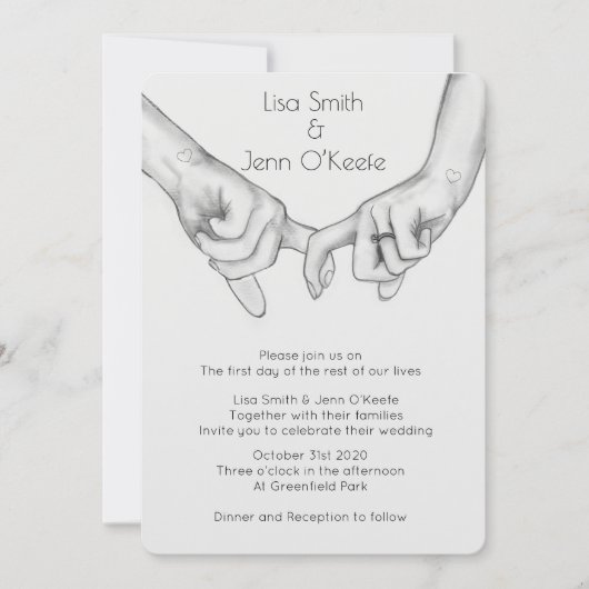 Herz Tattoo Hand Zeichnend Einladung zur Hochzeit (Vorderseite)