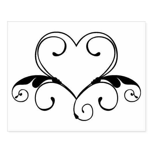 Herz Tattoo, Holzgriff 4" x 5" Briefmarke Gummistempel (Prägung)