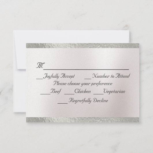 Herz, Tauben & Band - Christus/Silber RSVP Karte (Rückseite)